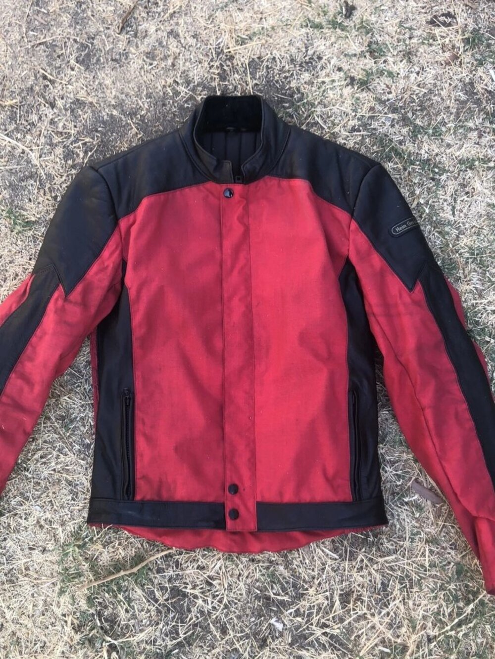 Vtg Hein Gericke Red Leather Motorcycle Jacket Size M